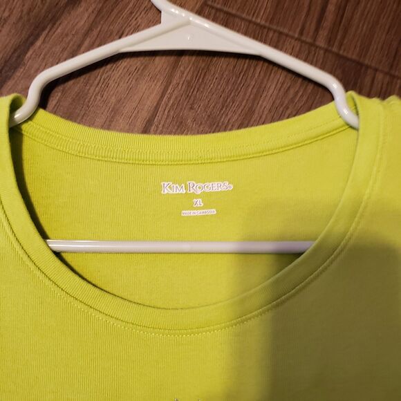 Kim Roger's Green White Striped Women's Shirt Pineapples Sz  XL - Picture 4 of 5